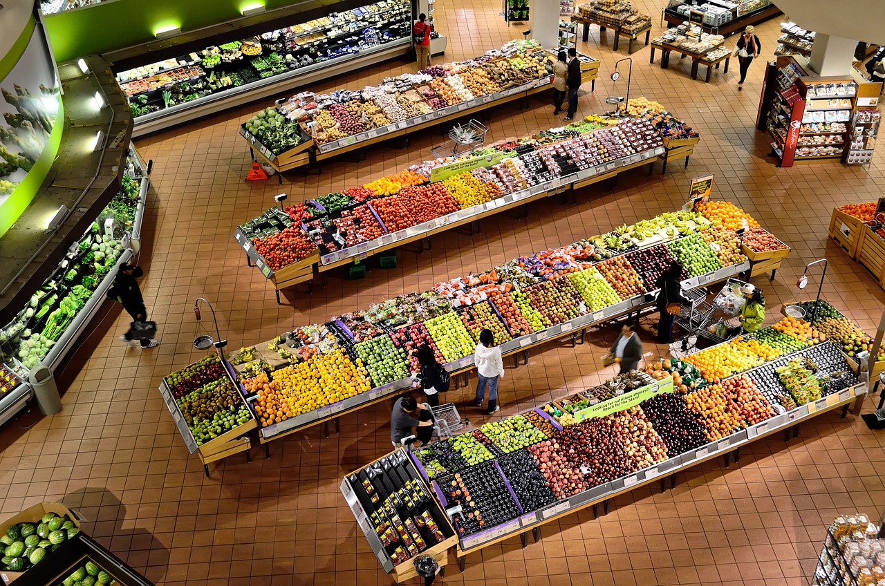 fruit section of a supermarket